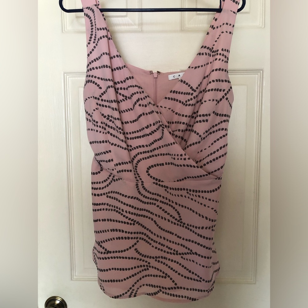 Women’s size 8 CAbi lined pink and black blouse